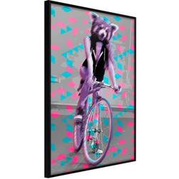 Arkiio Affisch Raccoon On The Bike [Poster] 40x60 Poster